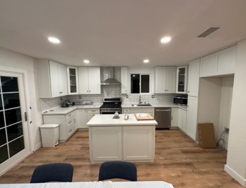 Freshly remodeled kitchen with modern finishes and a comfortable layout for daily home life