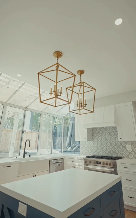 Kitchen remodel in Mission Viejo with modern lighting